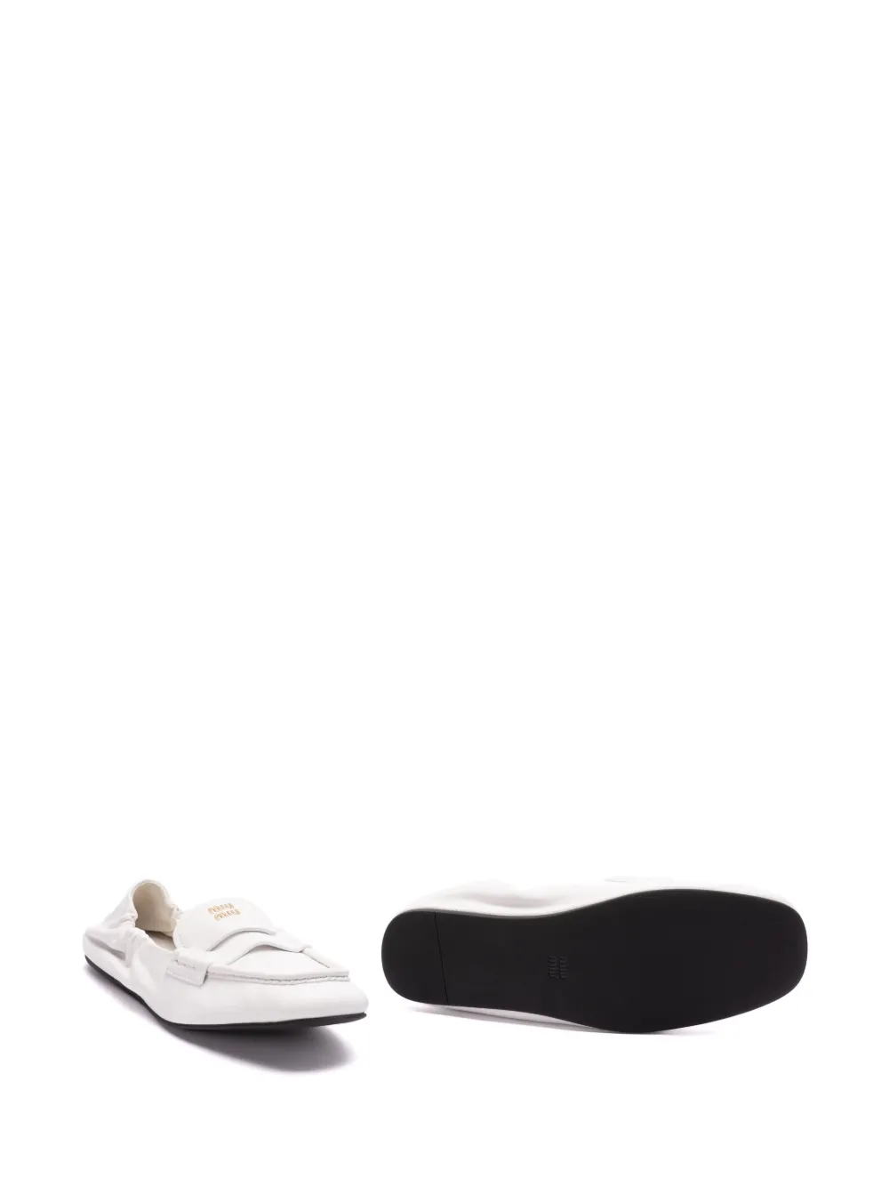 Miu Penny loafers met logo Wit