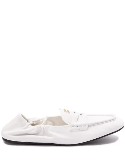 Miu Miu logo penny loafers