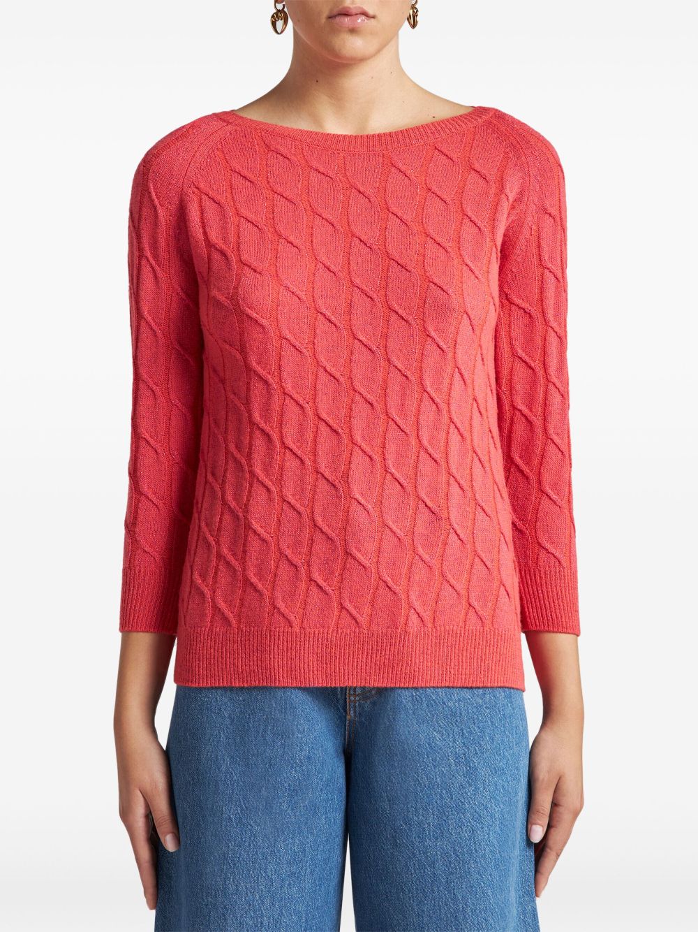 ETRO cable knit jumper - Red