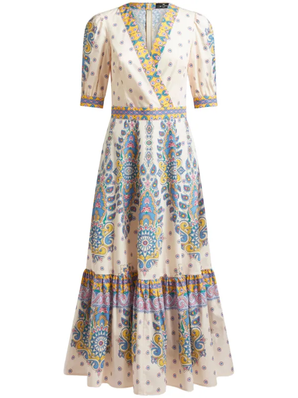 ETRO ペイズリー ドレス | ホワイト | FARFETCH JP