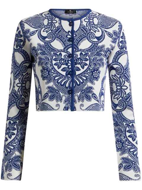 ETRO كارديغان بحياكة إنتارسيا ونقش بيزلي