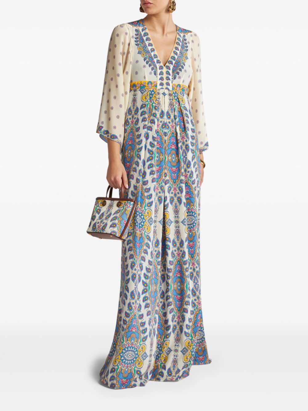 ETRO paisley-print maxi dress - Wit