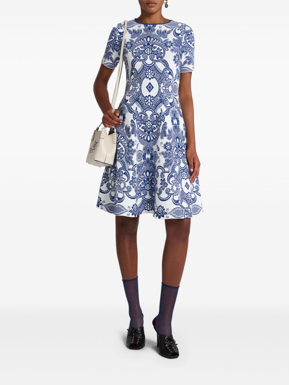 ETRO patterned-jacquard mini dress - Blauw