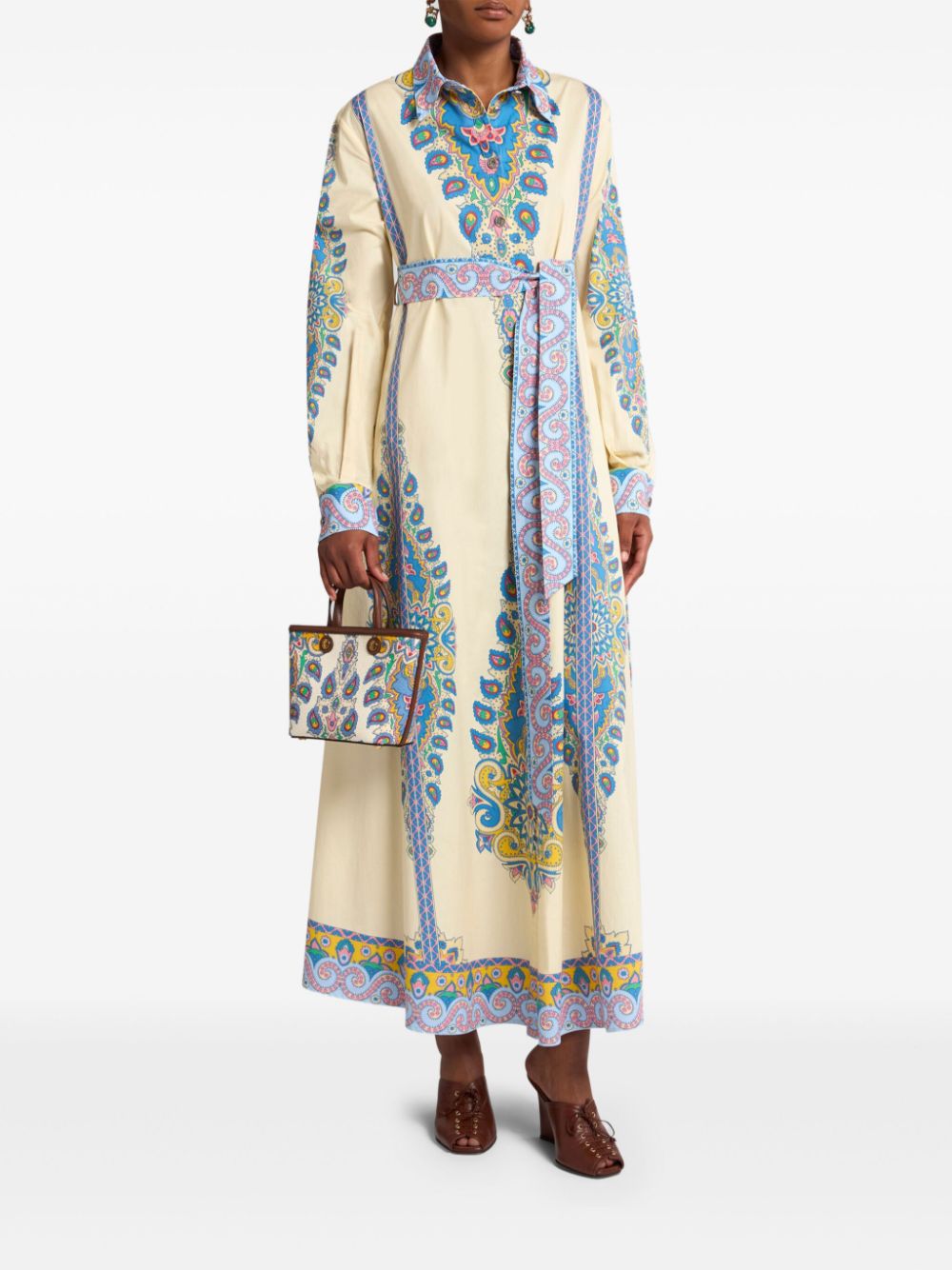 ETRO paisley-print shirt dress - Wit