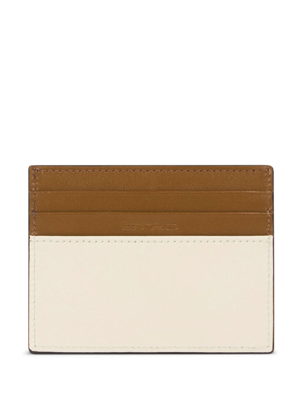 ETRO two-tone leather cardholder - Wit