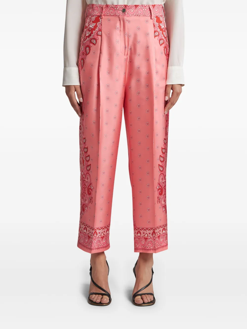 ETRO Broek met paisley-print Roze