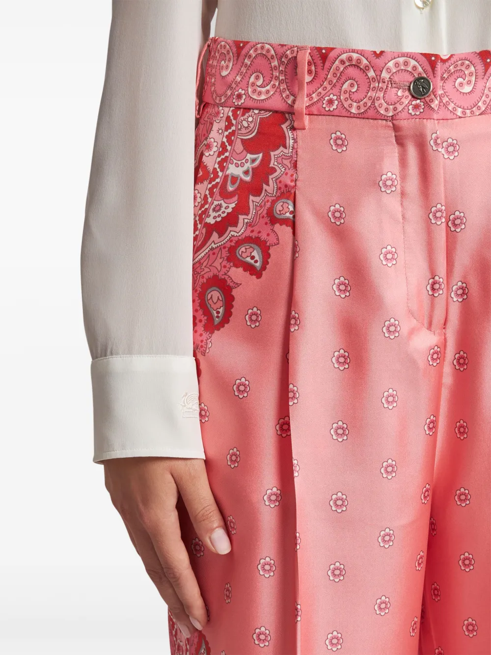 ETRO Broek met paisley-print Roze