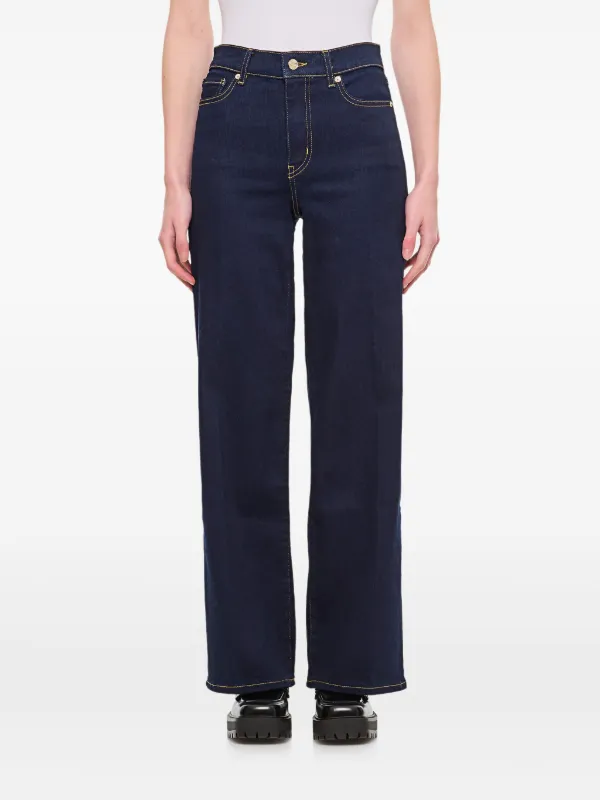 FRAME contrast-stitching Jeans Blue FARFETCH PH