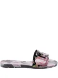 Dolce & Gabbana rose-print slides - Black