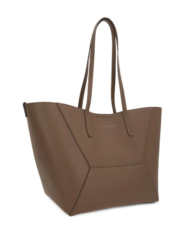 トートバッグ Brunello Cucinelli Bc Duo Mini Smooth Leather Tote Bag Brunello Cucinelli Small BC Duo Tote Bag | Brown | FARFETCH