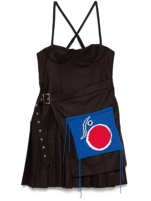 Charles Jeffrey Loverboy vestido corto con parche tejido