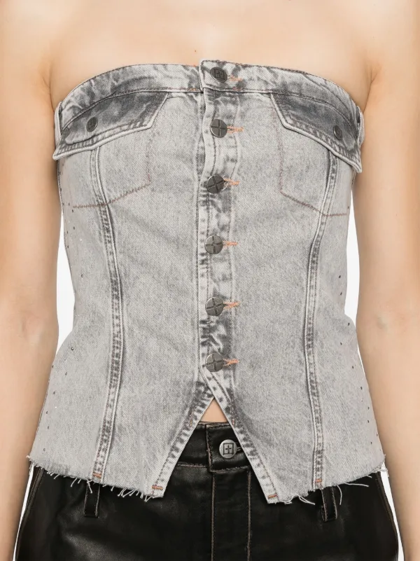 トップス leather bisuche Ksubi Retro ビスチェトップ | グレー | FARFETCH JP