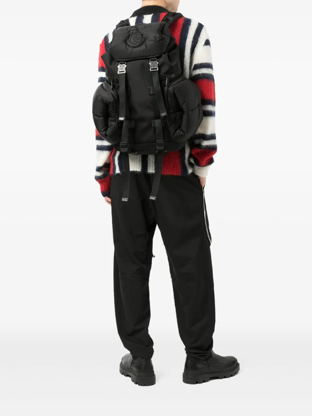 Moncler logo-patch backpack - Zwart