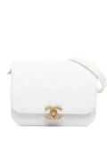 CHANEL Pre-Owned 2021-2024 CC Quilted Caviar Flap crossbody bag - White