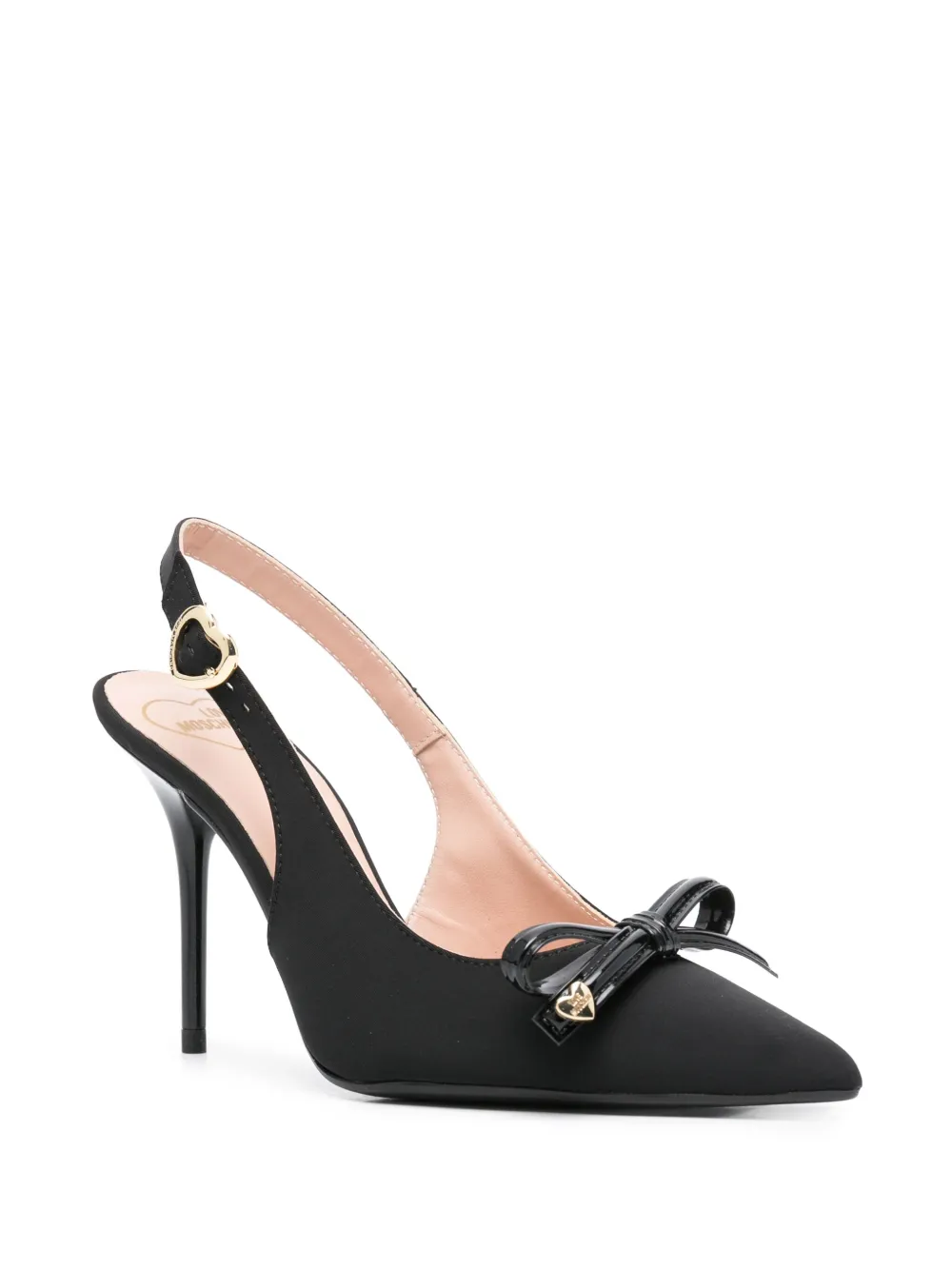 Love Moschino 95 mm Sleek pumps met strik - Zwart
