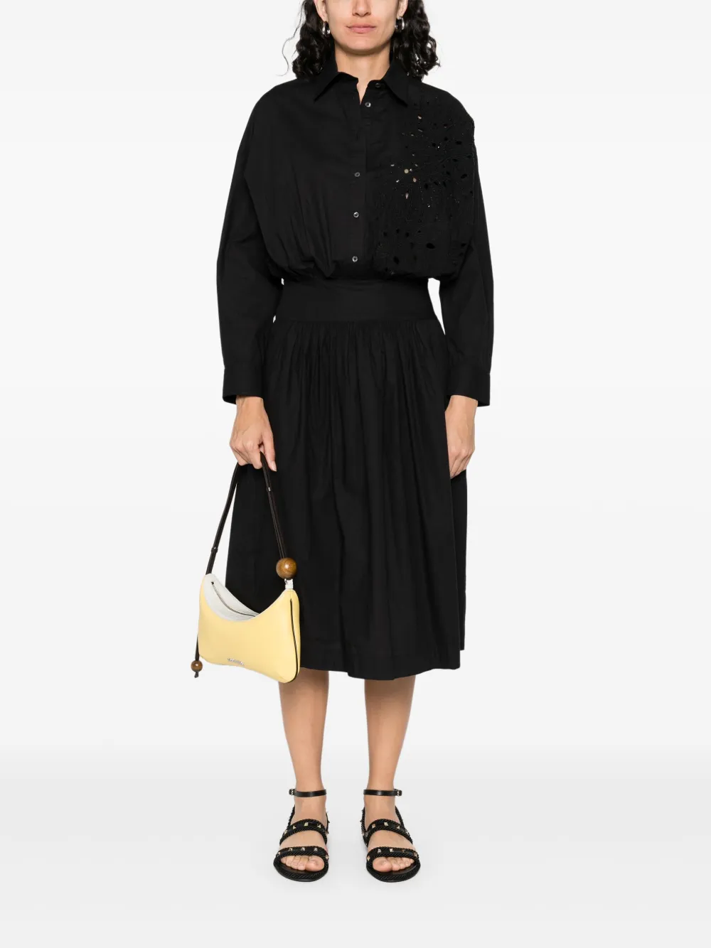 PINKO Katoenen midi-jurk - Zwart