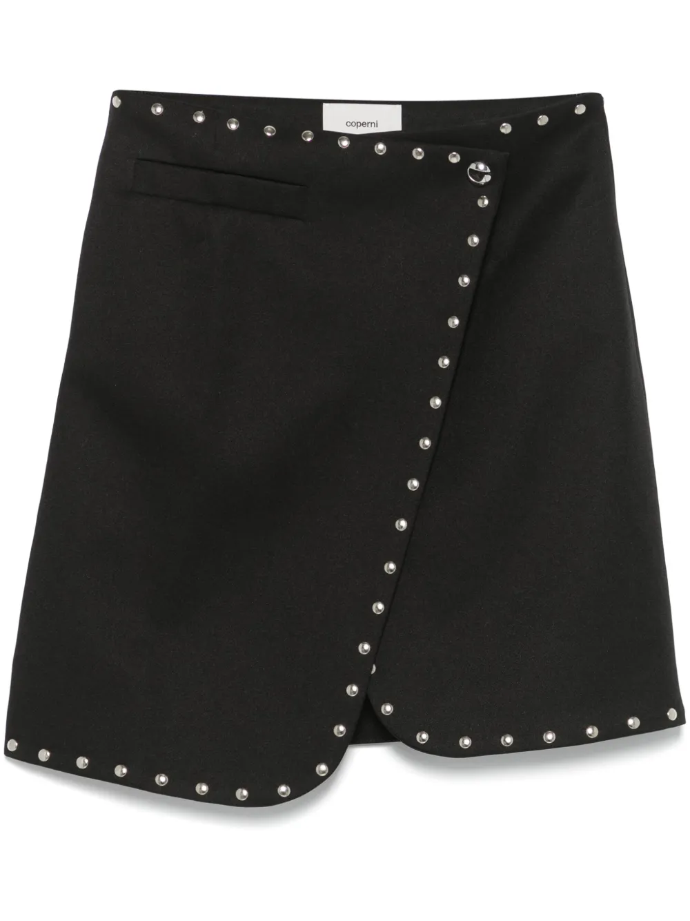 studded wrap mini skirt