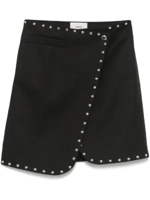 OTTOLINGER ホワイトデニムラップミニスカート (リメイク品) Ottolinger ラップ デニムスカート | ブラック | FARFETCH JP