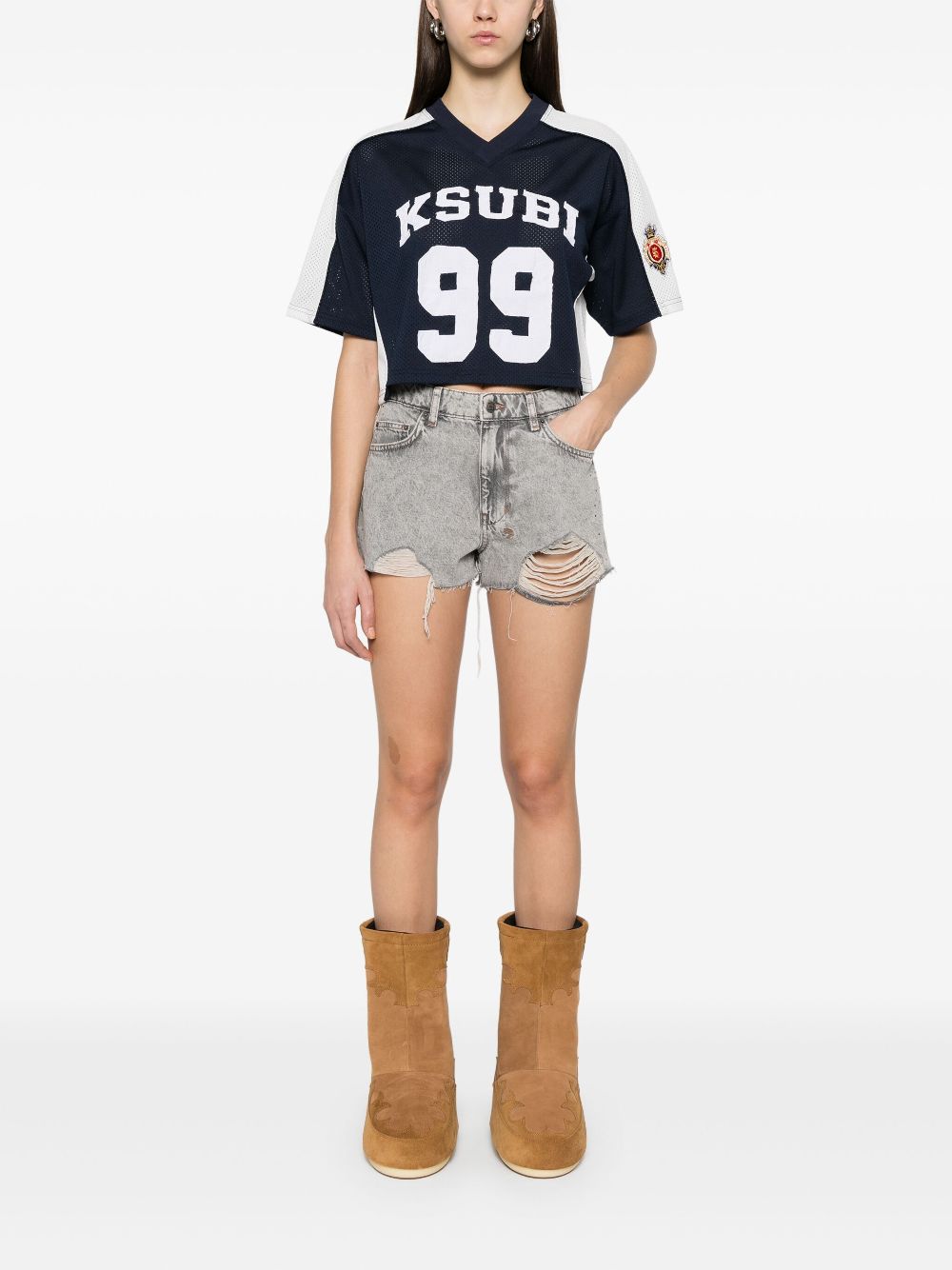 Ksubi 88 cropped T-shirt - Blue