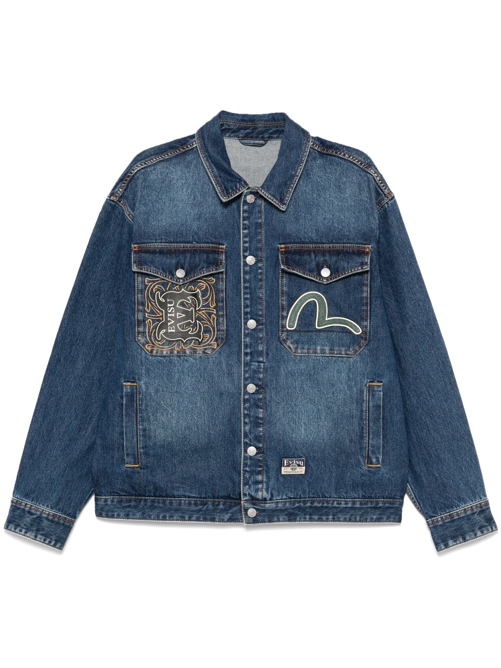 EVISU embroidered denim jacket - Blue