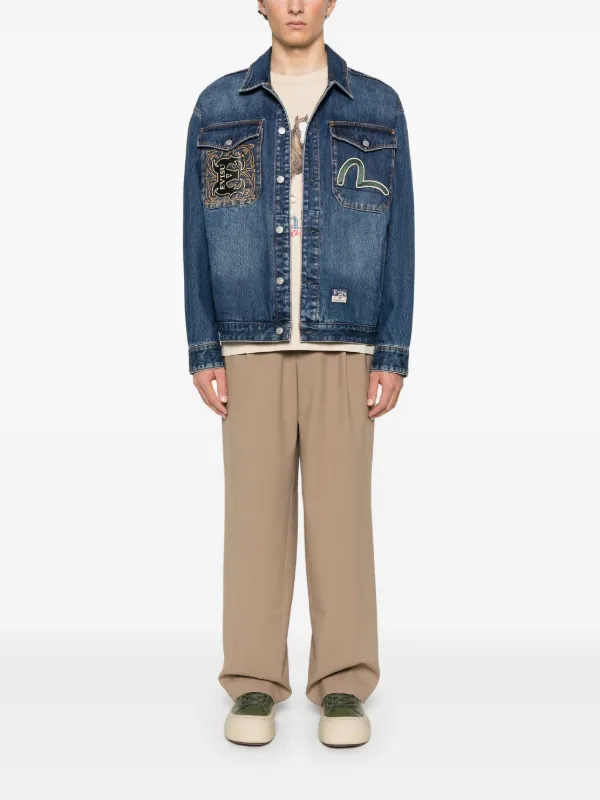 EVISU Embroidered Denim Jacket | Blue | FARFETCH