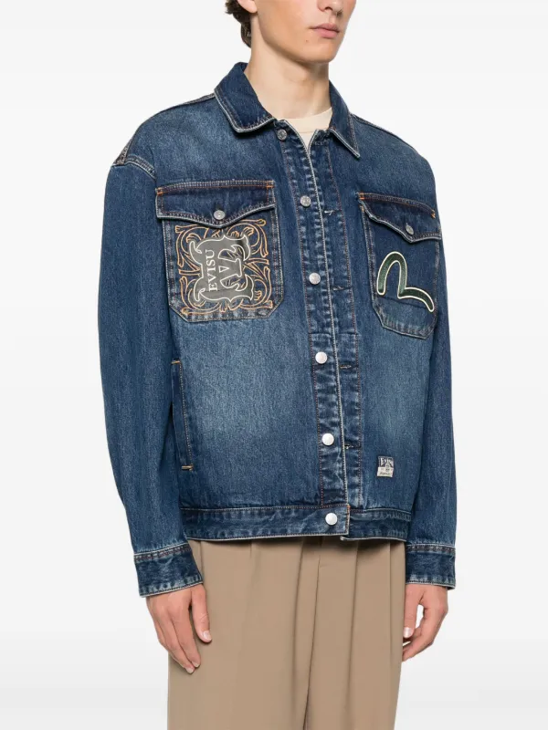 EVISU Embroidered Denim Jacket | Blue | FARFETCH
