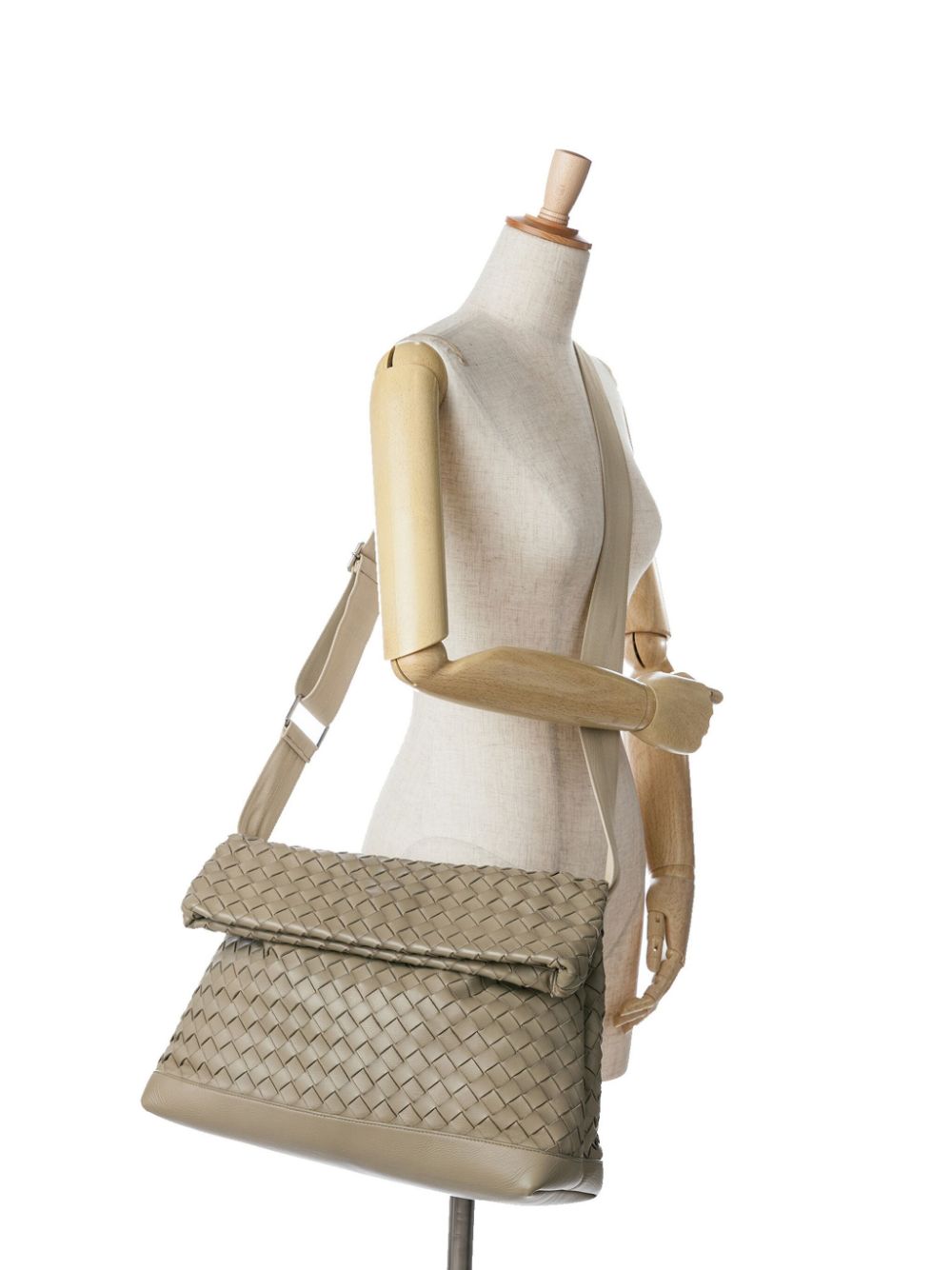 Bottega Veneta Pre-Owned 2012-2023 Nappa Intrecciato Fold Over crossbodytas - Bruin