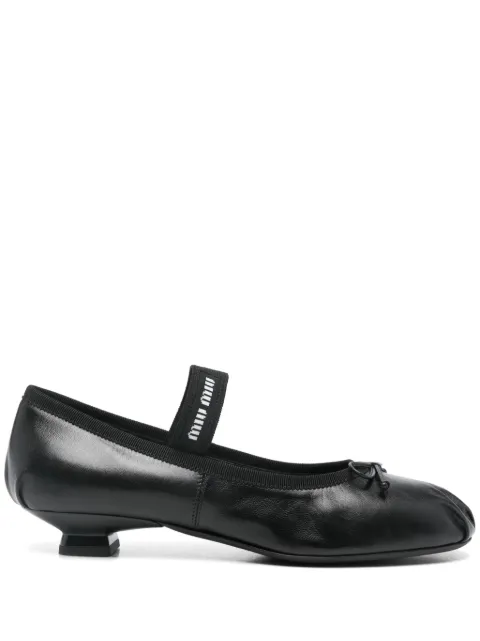Miu Miu logo-intarsia ballet flats