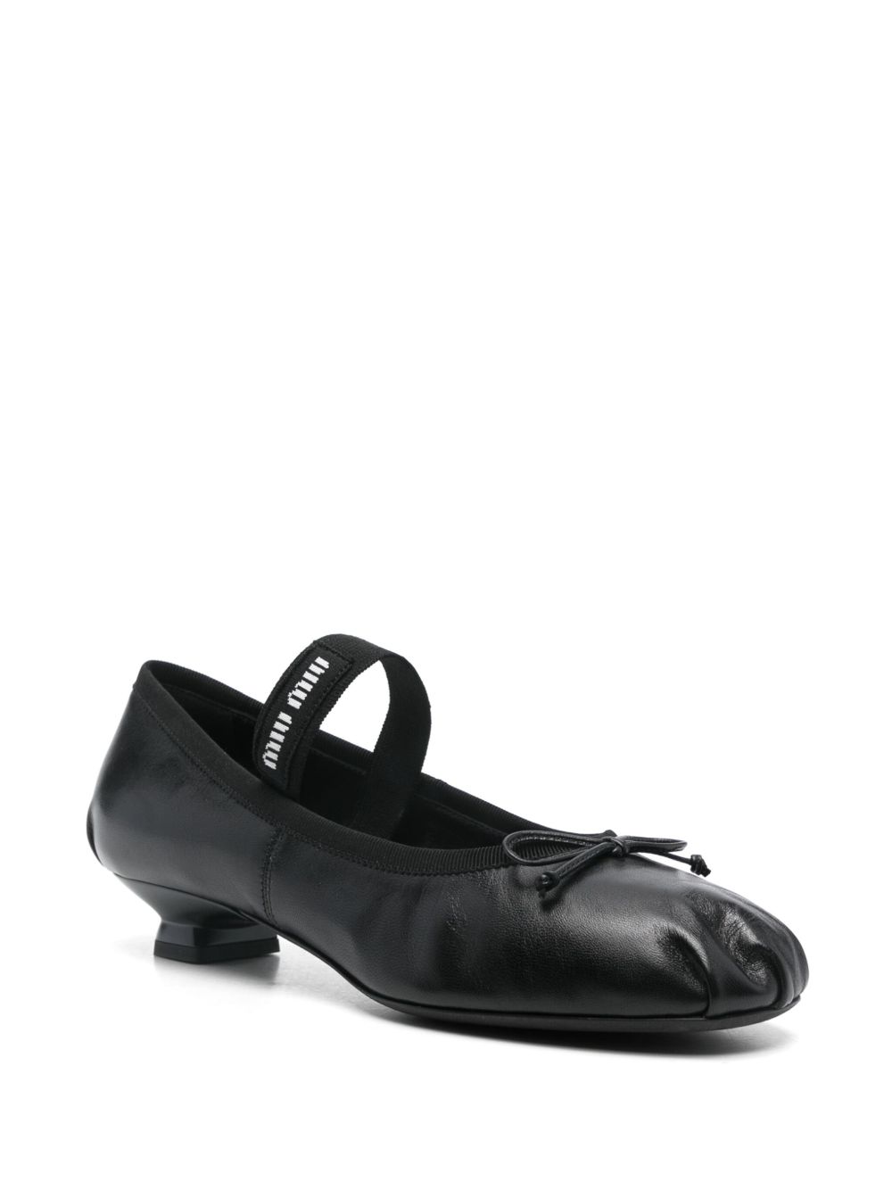 Miu Miu Intarsia ballerina's - Zwart