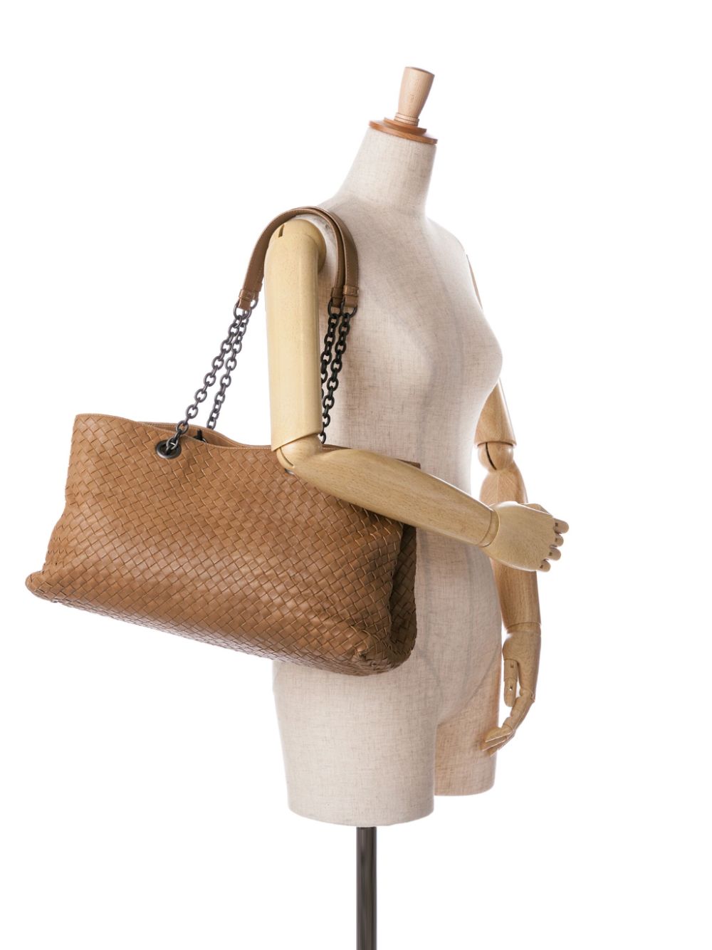 Bottega Veneta Pre-Owned 2012-2023 Medium Nappa Intrecciato Double Chain shopper - Bruin