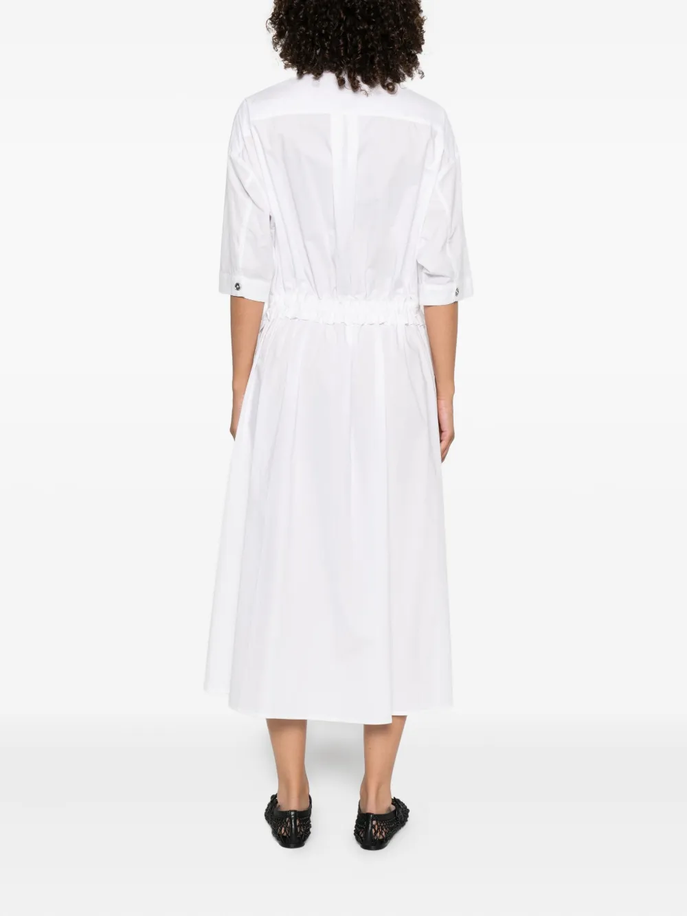 PINKO elasticated-waist shirt day dress Wit