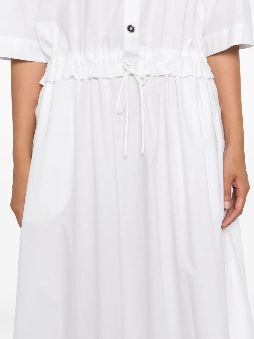 PINKO elasticated-waist shirt day dress Wit