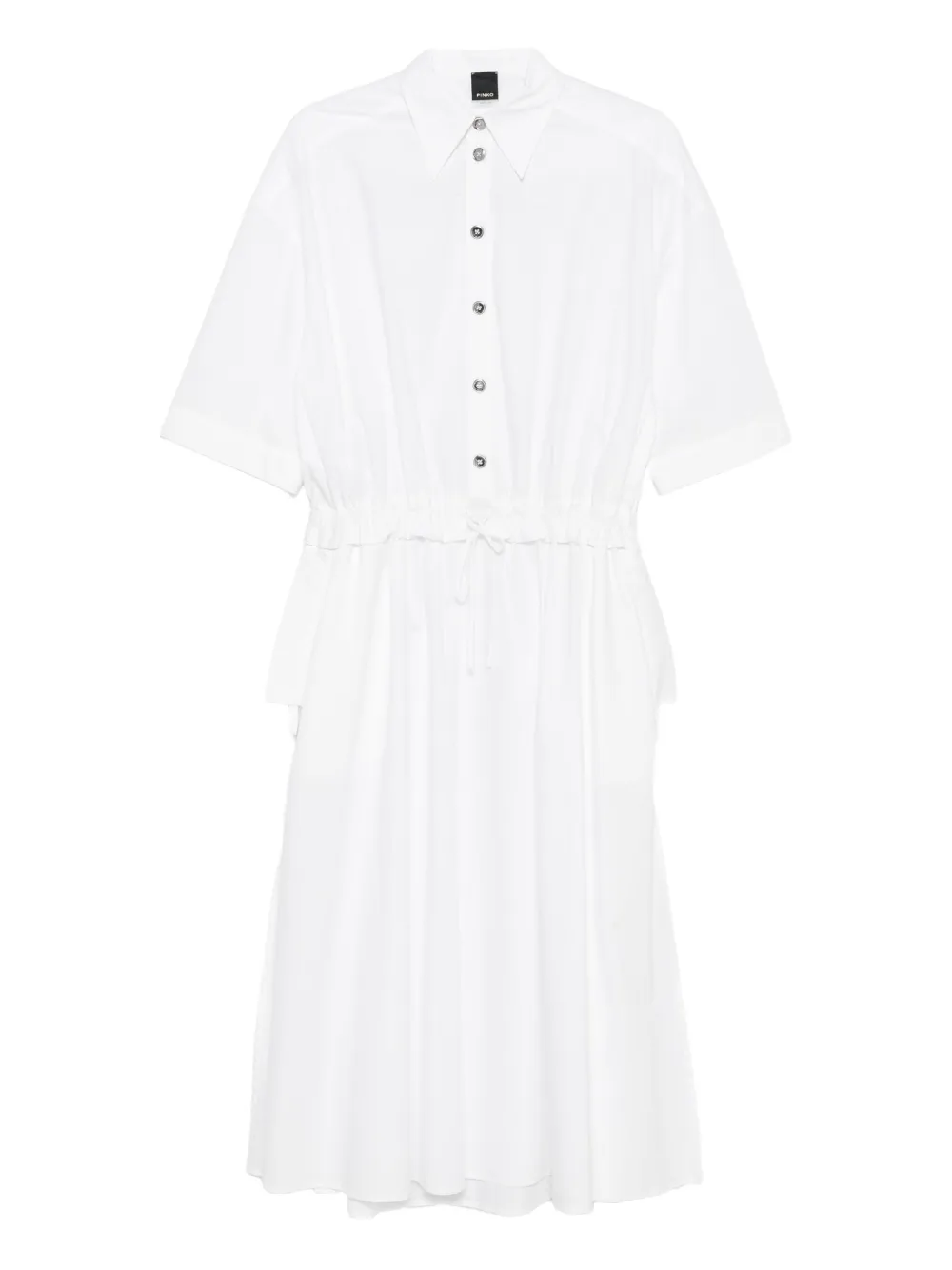 PINKO elasticated-waist shirt day dress Wit