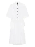 PINKO elasticated-waist shirt day dress - White
