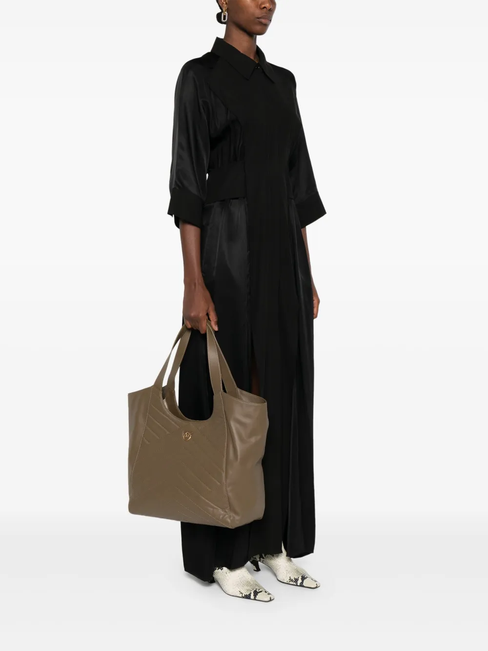 PINKO Love shopper met plakkaat Groen