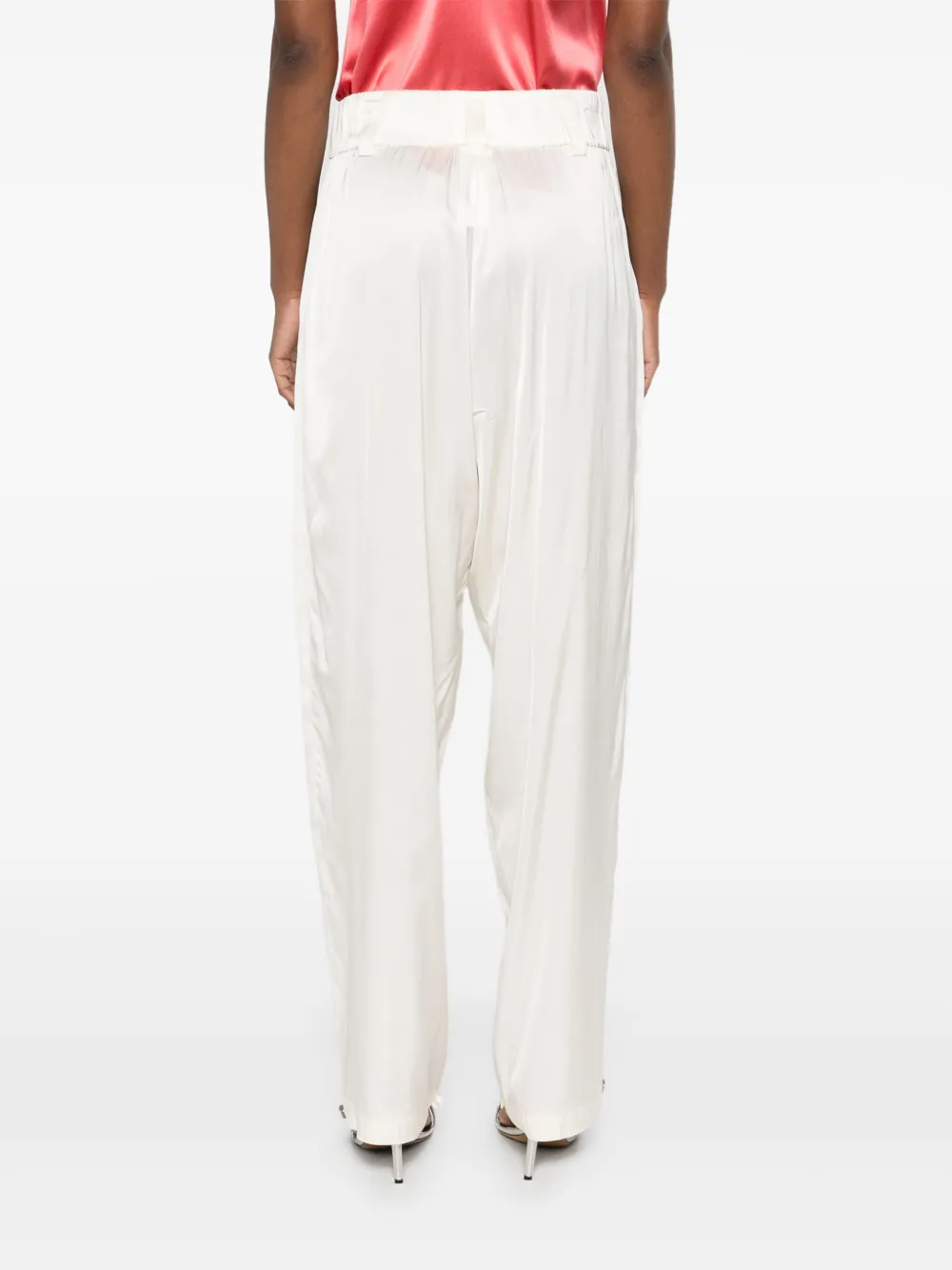 PINKO Satijnen broek Wit