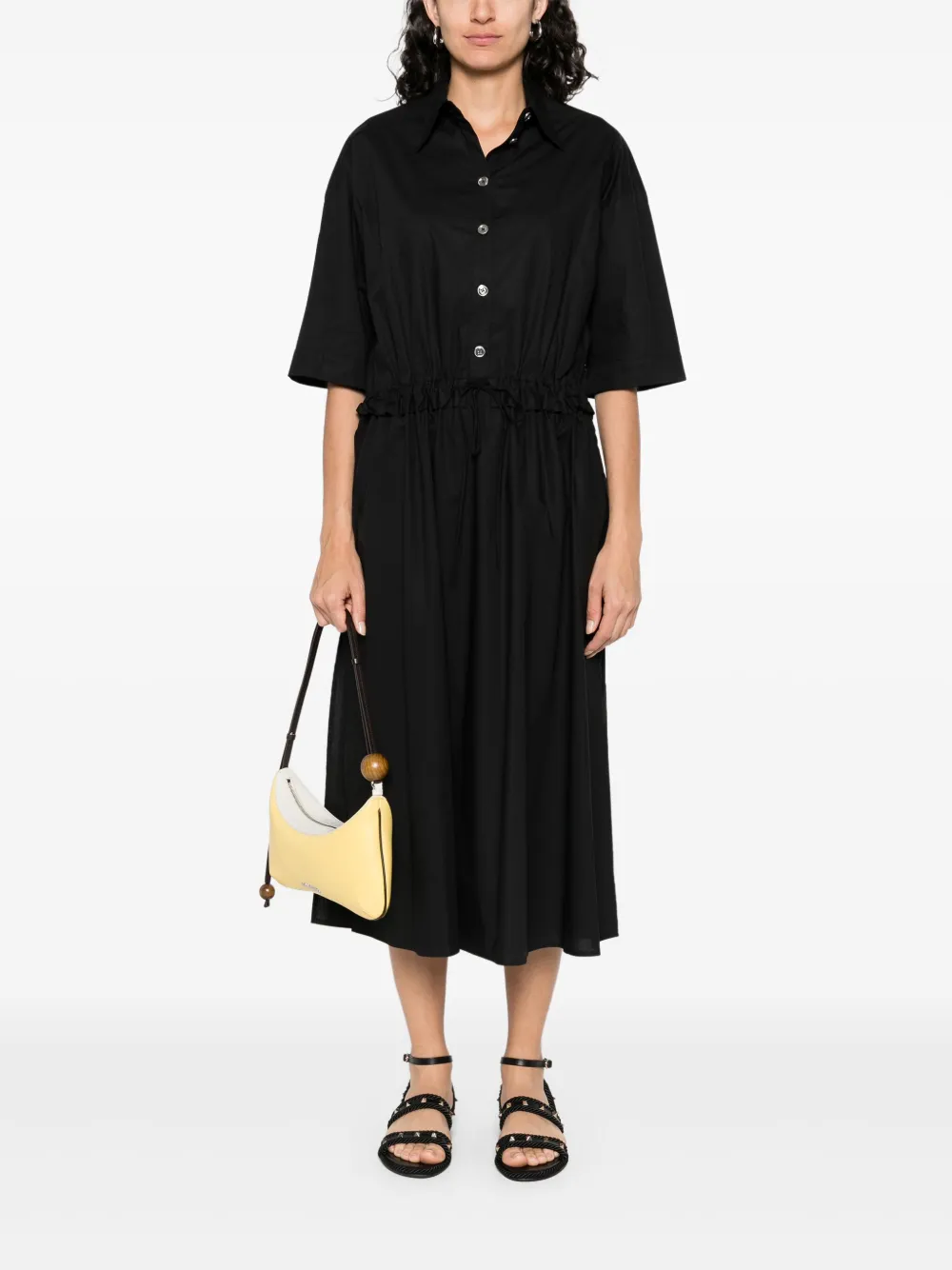 PINKO Katoenen midi-jurk - Zwart