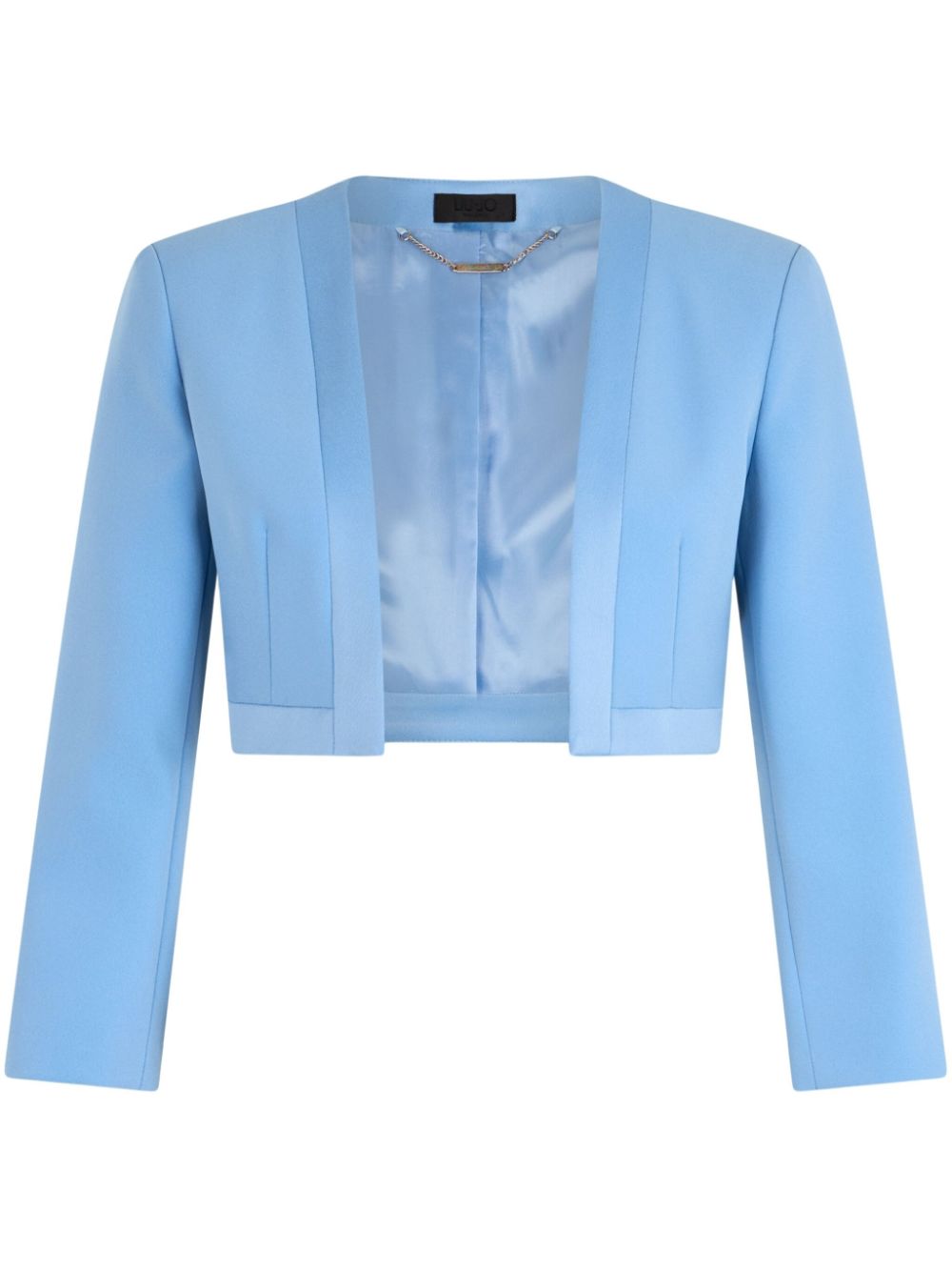 satin-trim cropped jacket