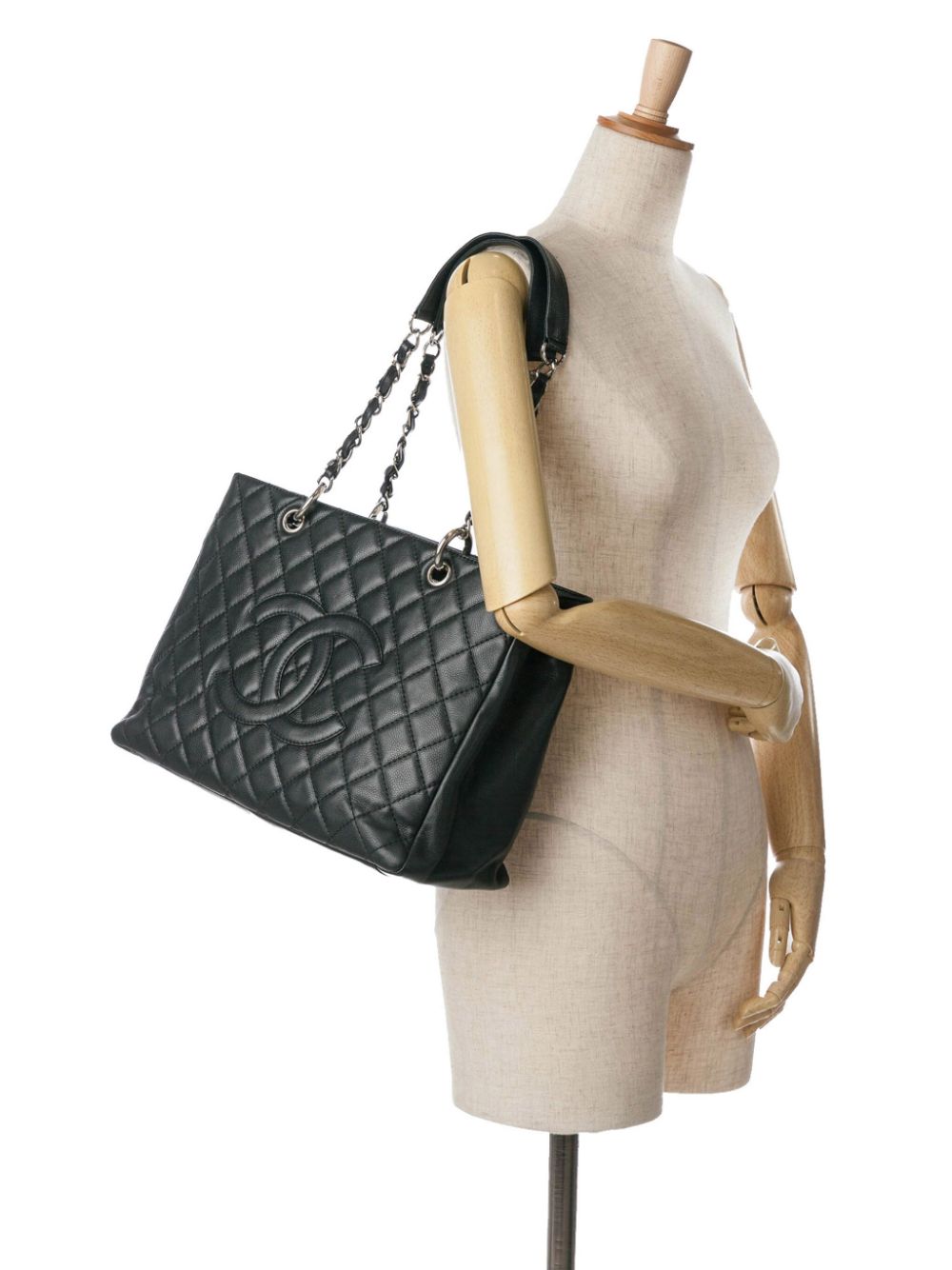 CHANEL Pre-Owned 2008-2009 Caviar Grand Shopping shopper - Zwart