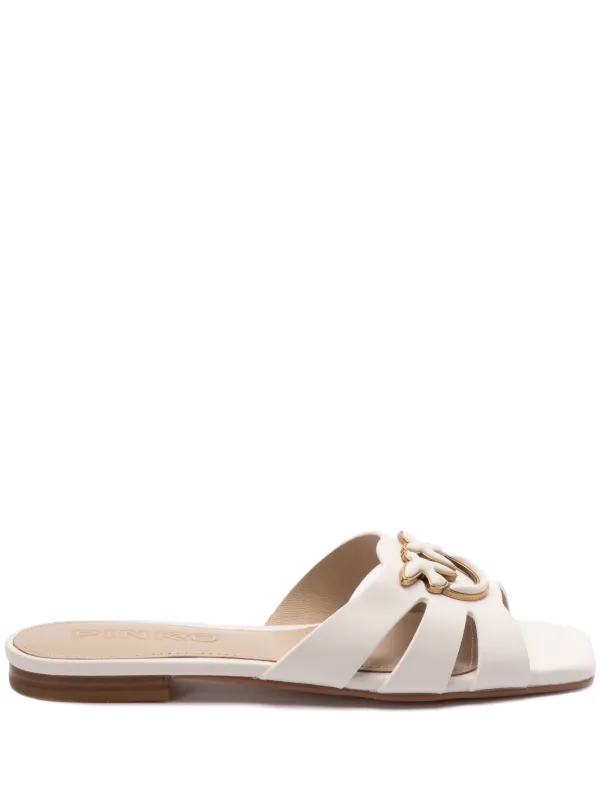 サンダル・ミュール PINKO Laminated leather sandals Argento サンダル・ミュール PINKO Laminated leather sandals Argento