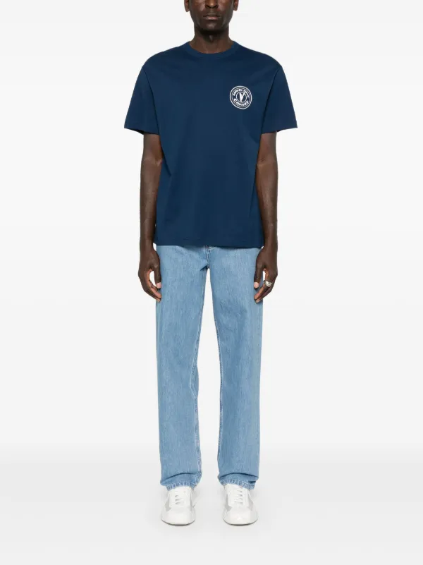 Versace Jeans Couture Vエンブレム Tシャツ | ブルー | FARFETCH JP