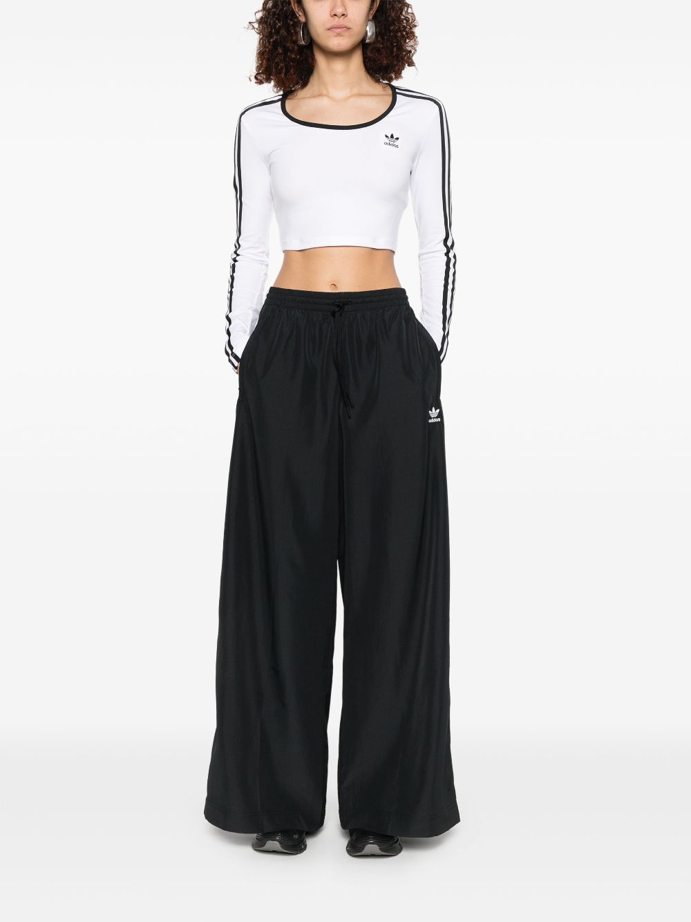 adidas Cropped T-shirt met 3 strepen - Wit