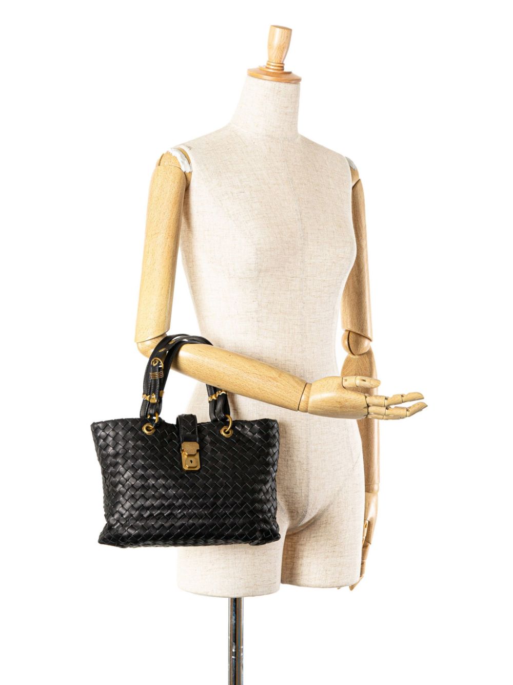 Bottega Veneta Pre-Owned 2012-2024 kleine Intrecciato Nappa Capri handtas - Zwart