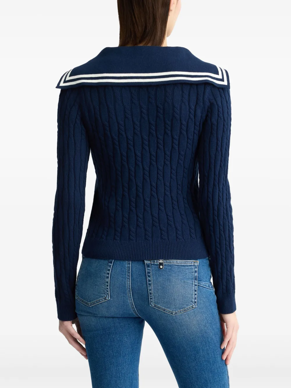 LIU JO Kabelgebreid vest Blauw