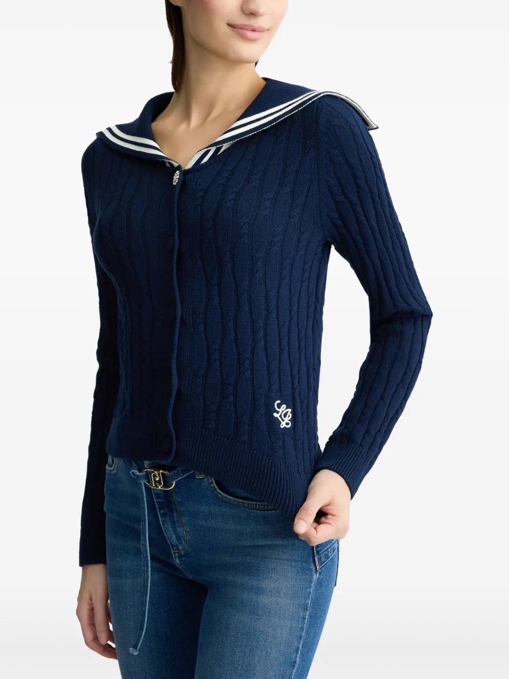 LIU JO Kabelgebreid vest Blauw