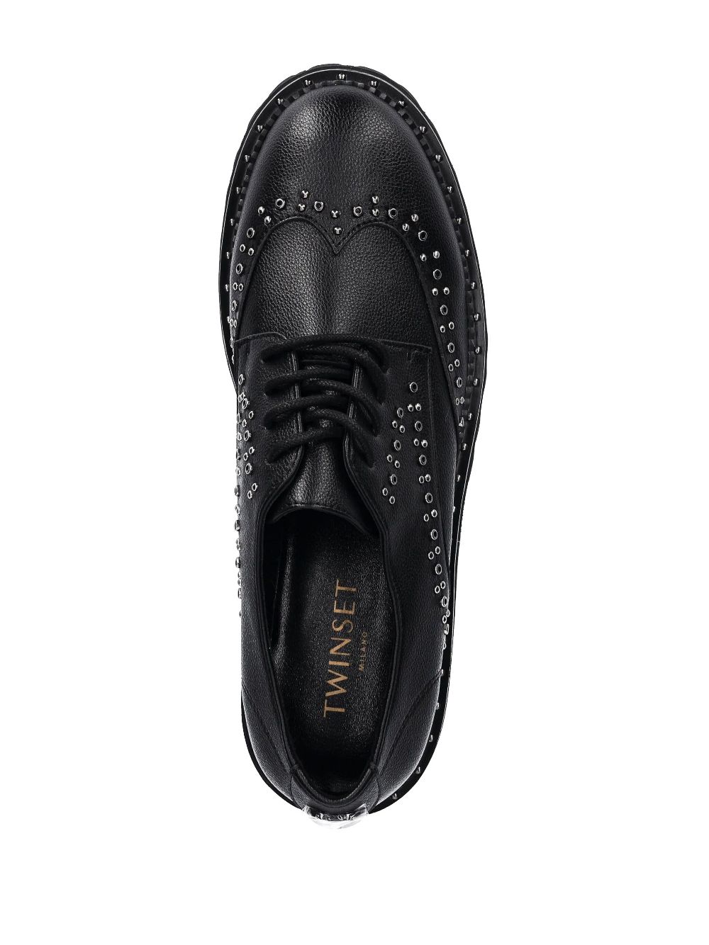 TWINSET 45mm leather brogues Black