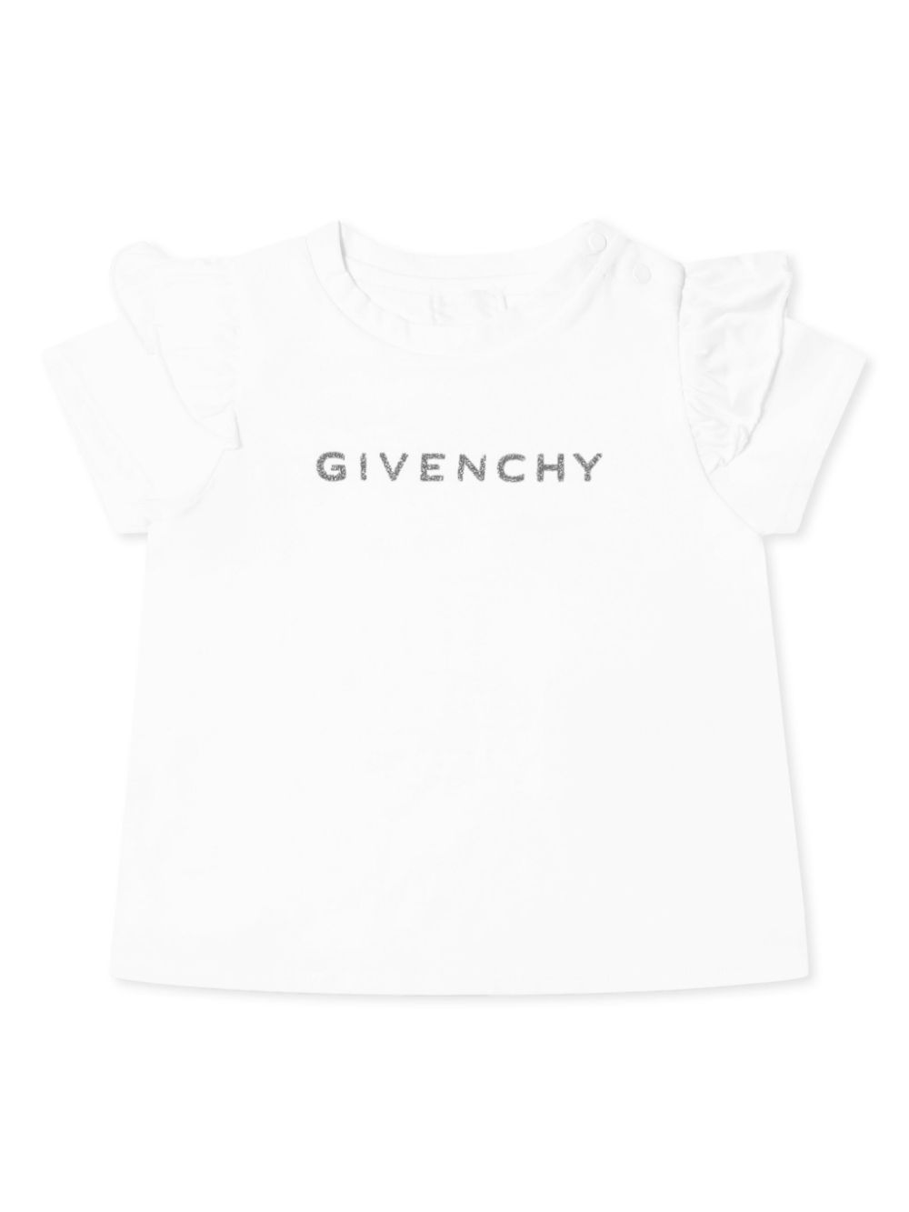 Givenchy Kids ruffle sleeve T-shirt Wit