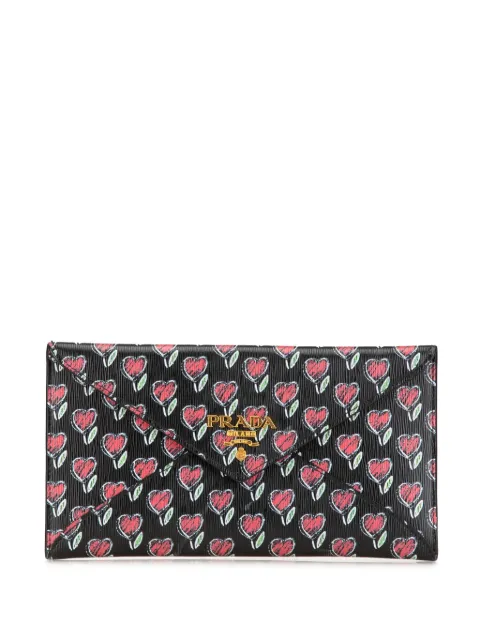 Prada Pre-Owned 2010-2024 Vitello Move Love Envelope Wallet long wallets