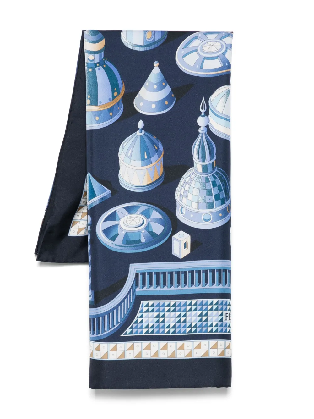 Ferragamo Sciarpa con stampa - Blu