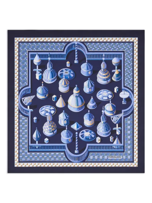 Écharpe à imprimé domes - Ferragamo - Modalova